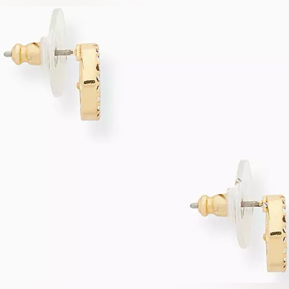 Kate Spade Spot the Spade Pave Halo Spade Studs Color: Gold/Clear NWT - Picture 3 of 5